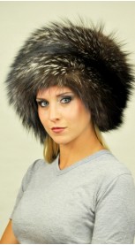 Silver fox fur hat